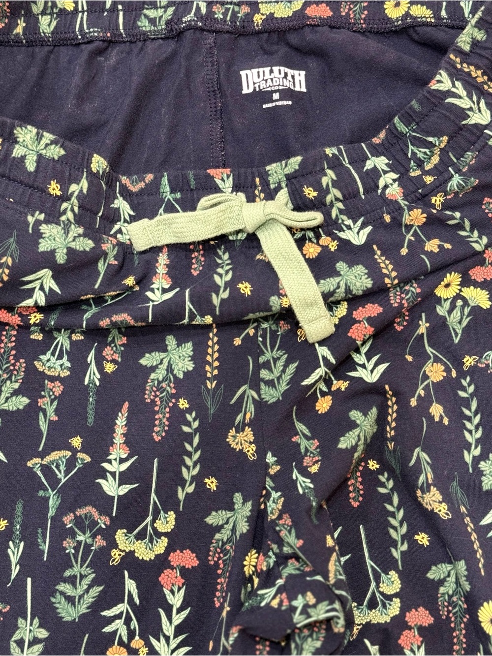 Duluth Trading Co Botanical Floral Pajama Set Cotton Cottagecore Size M - Picture 10 of 10